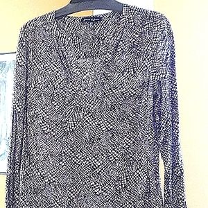 Snake skin print blouse black,pink & white.